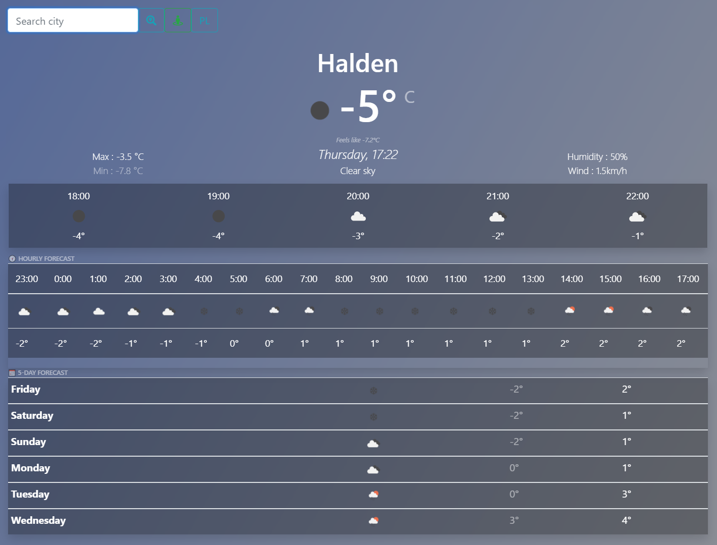 Weather project preview